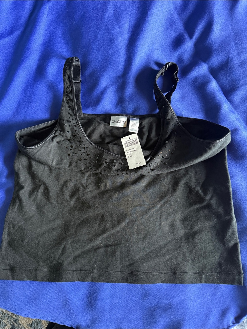 Chico's Black Beaded Tank Top